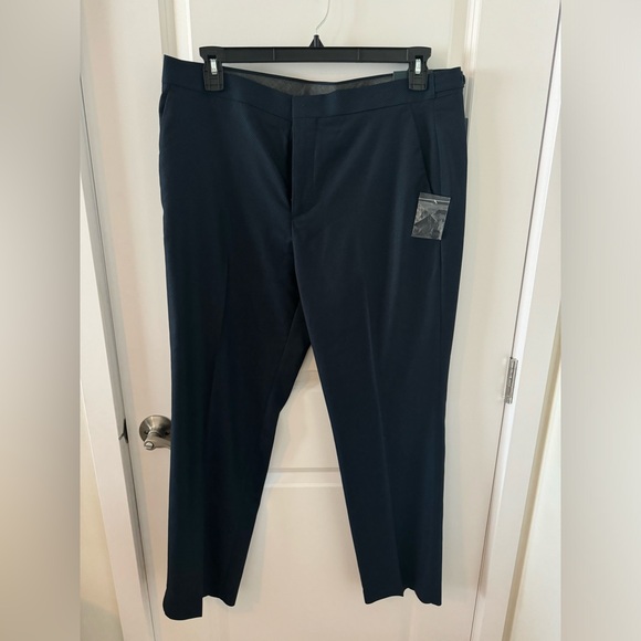 Navy slim fit men’s tuxedo pants - Picture 2 of 3